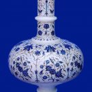 12" White Marble Flower Vase Lapis Lazuli Inlay Marquetry Art Table Decor Gifts 12" White Marble Flower Vase Lapis Lazuli Inlay Marquetry Art Table Decor Gifts