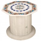 22'' Marble Top Side Table With Stand Elephant Arts Inlay Garden Outdoor Mosaic 22'' Marble Top Side Table With Stand Elephant Arts Inlay Garden Outdoor Mosaic