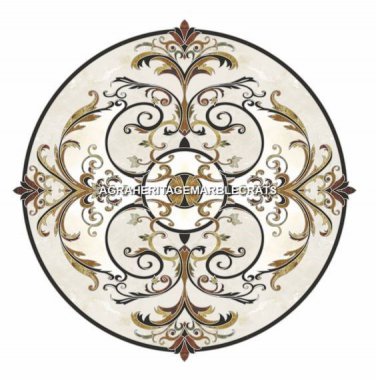 36" Decorative Marble Modern Dining Table Top Marquetry Inlay Patio Decor H5282
