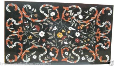 4'x2' Marble Dining Table Top Jasper Gem Marquetry Inlay Arts Furniture Art Deco