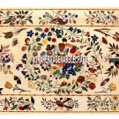 4'x2' Marble White Rectangle Dining Table Top Multi Mosaic Floral Decor H3955 4'x2' Marble White Rectangle Dining Table Top Multi Mosaic Floral Decor H3955