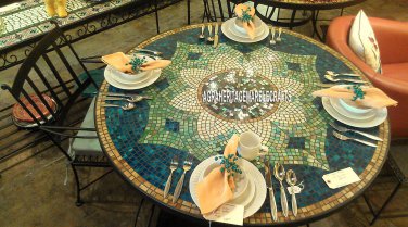 48" Adorable Marble Dining Table Marquetry Inlay Gemstone Restaurant Decor H3972