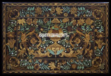 4'x3' Gorgeous Marble Top Dining Table Marquetry Scagliola Inlay Art Decor H3978
