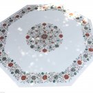 Size 48"x48" Marble Dining Coffee Table Top Mosaic Inlay Pietradura Home Decor