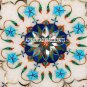 32'' White Marble Top Coffee Table With Stand Marquetry Gemstone Inlay Work Arts