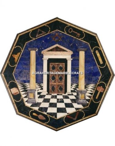 36" Unique Marble Dining Table Modern Lapis Fine Inlaid Occasional Decor H5278B