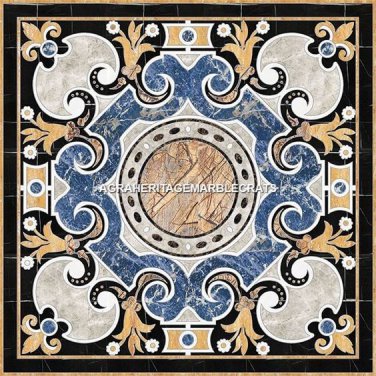36" Traditional Marble Side Garden Table Top Marquetry Inlay Italian Arts H5288