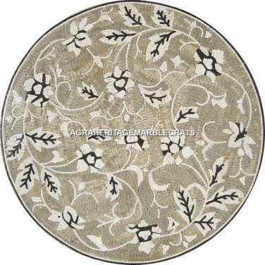 48" Decorative Marble Round Center Table Mosaic Floral Arts Wedding Decor H5289