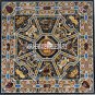 48" Black Marble Square Side Table Scagliola Inlay Unique  Hallway Decor H4030