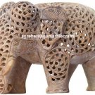 Soapstone Marble Elephant Insiade a Baby Elephant Handmade Home Decor Art