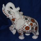 Marble Paua Shell Turning Elephant Hakik Marquetry Art Floral Design Home Decor
