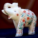Antique Marble Elephant Marvelous Micro Mosaic  Pietradure Inlay Home Decor Gift