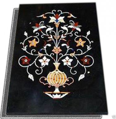Marble Dining Table Top Marquetry Semi Precious Inlay Floral Arts Mosaic Decor