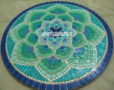 30" Modern Marble Coffee Table Center Top Mosaic Inlaid Rare Stone Decor H4031