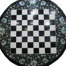 24" Marble Coffee Table Top Chess Mosaic Pauashell Stone Inlay Handmade Gifts 24" Marble Coffee Table Top Chess Mosaic Pauashell Stone Inlay Handmade Gifts