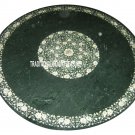 30" Green Marble Center Table Top Mother of Pearl Inlaid Pietradure Stone Decor