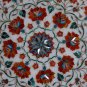 16" White Coffee Tables Hakik Floral Art Semi Precious Marble Pietra Dura Decor