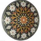 30"x30" Black Marble Coffee Table Hakik Stone Marquetry Inlay Work Decor H945A