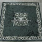 30" Green Marble Coffee Table Top Handmade Precious Inlay Occasional Decor H4040
