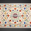 4'x2' Marble Dining Table Multi Stones Marquetry Inlay Furniture Outdoor Decor