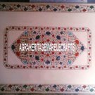 6'x5' White Marble Dining Table Marquetry Stone Inlay Furniture Mosaic Art Decor