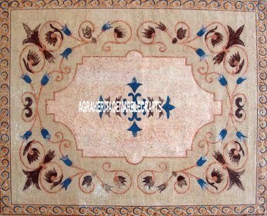 5'x3' White Marble Top Dining Table Marquetry Jasper Inlay Home Pietradure Decor