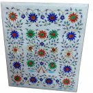 30"x30" Marble Coffee Table Top Lapis Inlay Stone Marquetry Home Furniture Gifts