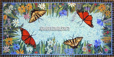 4'x2' Marble Top Dining Table Floral Marquetry Inlay Butterfly Art Living Decor