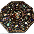 48" Marble Dining Coffee Table Top Marquetry Inlay Work Art Handmade Home Decor