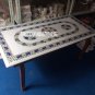 4'x2' White Marble Dining Table With Stand Malachite Inlay Special Gifts Decor