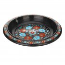 14"x14''x4.5'' Marble Black Fruit Bowl Turquoise Hakik Stone Inlay Mosaic Decor 14"x14''x4.5'' Marble Black Fruit Bowl Turquoise Hakik Stone Inlay Mosaic Decor