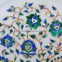 9" Marble Serving Dish Plate Malachite Inlaid Lapis Floral Kitchen Decor H5425