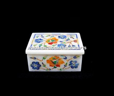 6"x4"x2" Adornment Marble Storage Box Hakik Rare Inlay Designer Art Decor H5475A