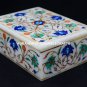 5"x4"x2" Multi Marble Jewelry Box Malachite Lapis Floral Inlay Home Decor H5512