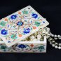 5"x4"x2" Multi Marble Jewelry Box Malachite Lapis Floral Inlay Home Decor H5512