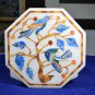 6"x6" Mosaic Marble Personalized Box Birds Art Inlaid Lapis Floral Decor H5577