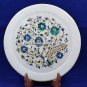 10" Marble Round Plate Malachite Inlaid Stones Collectible Table Decor H5425A