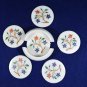 Round Multi Precious Marble Tea Coasters Set Fine Art Mosaic Inlaid Decor H5563
