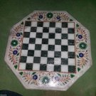 24" Marble Coffee Table Top Chess Design Mosaic Inlaid Malachite Handmade Art 24" Marble Coffee Table Top Chess Design Mosaic Inlaid Malachite Handmade Art