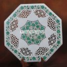 18'' Marble Stone Center Top Table Malachite Floral Work Lattice Art Inlay Decor