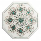 18" Marble Coffee Mosaic Table Top Pauashell Inlay Marquetry Home Garden Decor