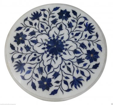 18"X18" Marble Side Coffee Table Top Rare Inlay Marquetry Gifts Home Decor H929