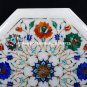 14" Adornment Marble Center Coffee Table Marquetry Gemstone Inlaid Decor H5400B