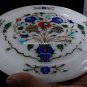 8" Marble Collectible Round Plate Handmade Inlay Art Occasional Gift Decor H5421