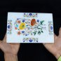12"x6" Marble Kitchen Plate/Tray Hakik Lapis Inlay Art Dining Table Decor H5424B