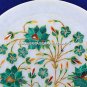 10" Beautiful Marble Round Dish Plate Handmade Collectible Inlay Decor H5426B