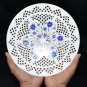 10" Marble Kishti Jali Work Art Lapis Inlaid Stone Decorative Gift Plate H5432A