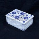 5''x3.6''x2'' Marble Jewelry Box Lapis Inlaid Grill Beautiful Gift Decor H5461 5''x3.6''x2'' Marble Jewelry Box Lapis Inlaid Grill Beautiful Gift Decor H5461