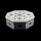 7"x2" Traditional Marble Custom Jewelry Box Handmade Inlay Art Gift Decor H5526A