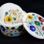 Multi Various Floral Round Marble Fine Coasters Set Inlay Home Gift Decor H5549
